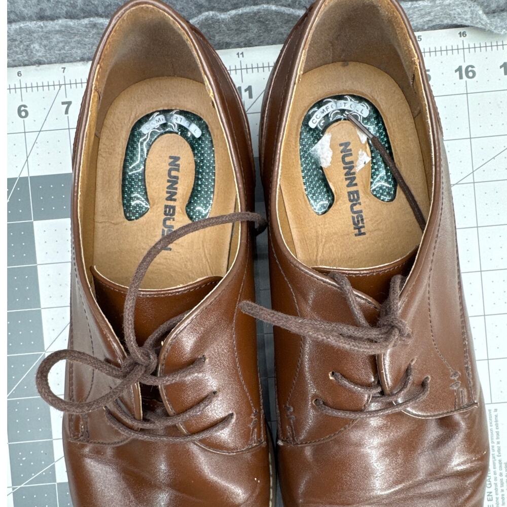 Nunn Bush Brown Faux Leather Classic Lace Up Oxford Dress Shoes Men 11.5 - Picture 8 of 10